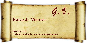 Gutsch Verner névjegykártya